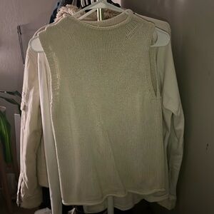 Cream knitted sweater vest